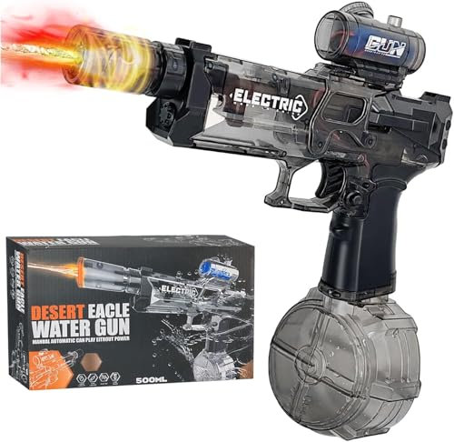 New Electric Water Gun, 500CC Long Range Motorized Water,with Multifunctional Lighting Effects,Long Range Powerful Automatic Water Gun Suitable For Summer Pool Parties And Beach Use (Black)