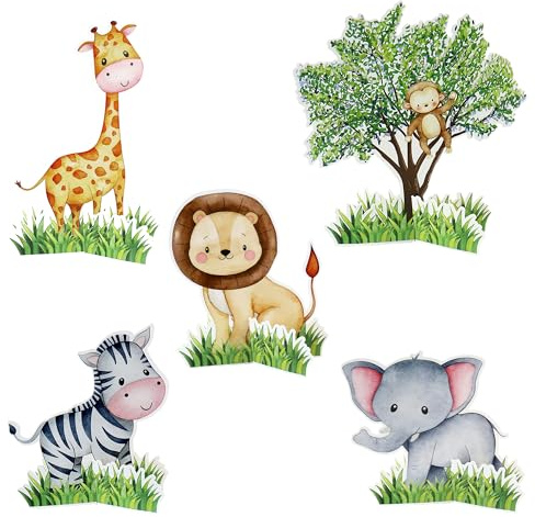 Blumomon 20Pcs Stereoscopic Jungle Safari Animal Table Centerpiece Decoration Jungle Animal Theme Party Baby Shower、Birthday Party Supplies