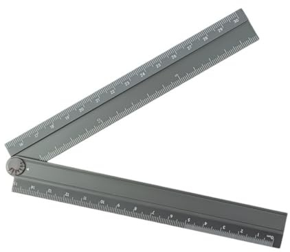 Faltbares 30 cm metrisches Lineal, Aluminium, geometrisches Messwerkzeug, Präzisionsmessung für Büro und