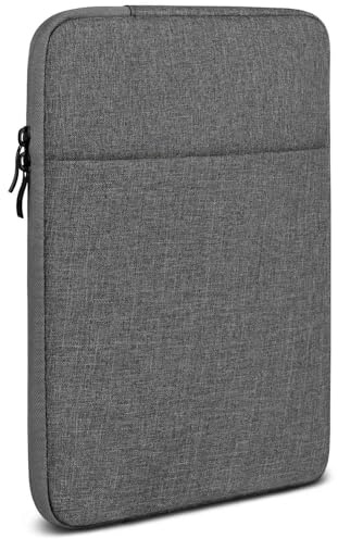 moex Tablet Hülle für Samsung Galaxy Tab S10 FE Plus Tasche mit Reißverschluss und Fach für Zubehör, Nylon Stoff Sleeve weich Gepolstert, Schutzhülle Minimalistisch Dash Case, Dunkelgrau