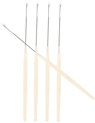 DIYEAH Set 5 Aghi Sottili Facili da Usare per Perline Manico in Plastica Beige per Creazione Gioielli Fai da Te e Adatti a Vari Spessori di Fili