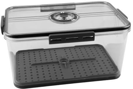 Lotsdonxia Large Airtight Bread Box for Kitchen Countertop, Blackish Gray PET Food Storage Container – 32.5x22.5x15.3cm Capacity for Loaves & Produce