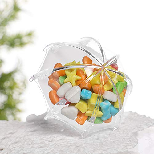 Haofy Caja de Plástico para Dulces con Forma de Paraguas, Adorable Soporte para Dulces para Bodas, Fiestas de Bebés, 24 Piezas, Rosa, Amarillo, Azul, Blanco para Ocasiones Festivas, Plástico de