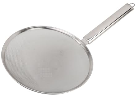 Skimmer Spoon Cucchiaio Schiumarola 30cm in Acciaio Inox con Rete Fina - Resistente al Calore, Manico Antiscivolo per Cucina e Frittura (30 cm/11,8 pollici)