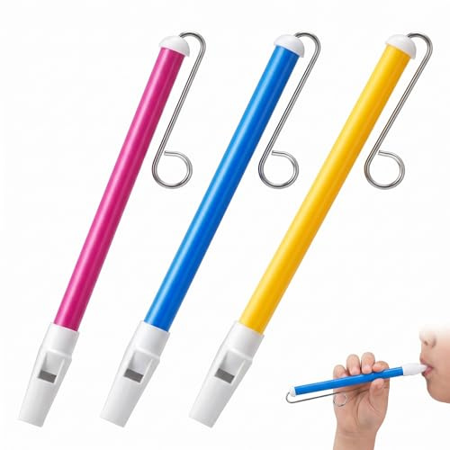 ITCGOB Pack de 3 Flautas de Émbolo para Niños, Silbato Deslizante Musical en Colores Rosa, Azul y Amarillo, Instrumento de Juguete Educativo para Aprendizaje Temprano y Diversión Infantil