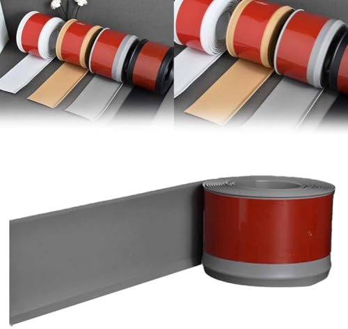 Opatiny Battiscopa flessibile in PVC per 4 m x 8 cm, giallo, buccia e plastica battiscopa con stereo per L design per pareti interne