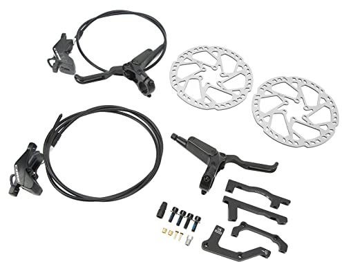 Picysa Cykelhydraulisk Skivbromssats Aluminiumlegeringsuppgradering för Mountainbike med 4 Kolvar och Halkfritt Handtag