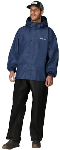 FROGG TOGGS Men's Standard Classic All-Sport 3-Layer Waterproof Breathable Rain Suit, Royal Blue/Black, Medium