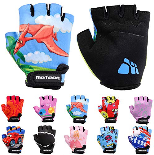 Meteor Dinosaur Unisex Kinder BMX Gel Fahrradhandschuhe Fahrradhandschuhe XS-6.5cm Handbreite