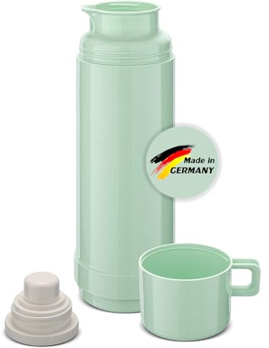 ROTPUNKT Isolierflasche 0,75 L mit integriertem Becher - Hochwertige Isolierkanne Made in Germany I Bis zu 24 h heiß & 36 h kalt (Jesper 60, Pistacchio Cream)
