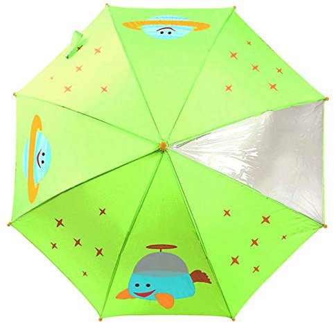 Kinderregenschirm für Jungen und Mädchen, Kindergarten Stockschirm Kinderschirm Regenschirm mit Griff Grün