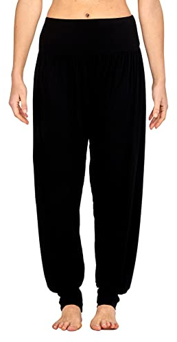 SHADOW DANCE UK - Ladies Harem Pants Size 14 Hareem Alibaba Trousers - Super Soft Yoga Pants Pilates Baggy Womens Ankle Cuff Dance Palazzo Plus Size Stretch (Black, 14)