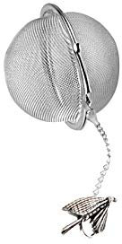 F27 Petit crochet en forme de poisson en étain anglais sur un infuseur à thé en forme de boule en acier inoxydable