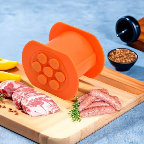 NIWWIN Cevapcici Presse, Cevapcici form, Hot Dog Maker,presse für cevapcici，Food -Grad Plastik, leicht zuzubereiten, leicht zu reinigen, muss für die Küche erforderlich sein. (Orange)