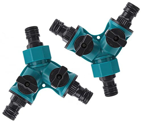 Dajiaxingxing 2 Pcs Garden Tap Hose Connectors Splitters Y Type Water Diverter Valve 2 Way Plumbing Fittings Hozelock Connector for Washing Machine Hose Connector Water Pipe