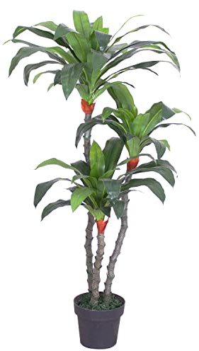 Drachenbaum Künstlich Kunstbaum Kunstpflanze Kunstbaum Künstliche Pflanze Künstlicher Baum Deko Innendekoration 125 cm Decovego