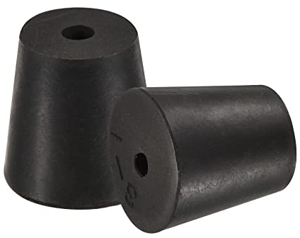 sourcing map 5Stück Konische Gummikappe mit Loch 18mm zu 24mm für Labor Zuhause Schwarz