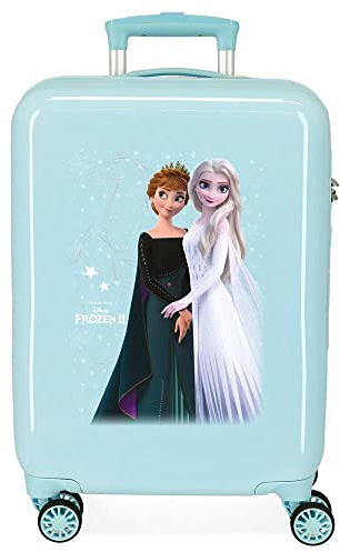 Disney Frozen Frosted Light Kabinentrolley, Blau, 38 x 55 x 20 cm, Hartplastik, seitlich, 34 l, 2 kg, 4 Räder, Handgepäck