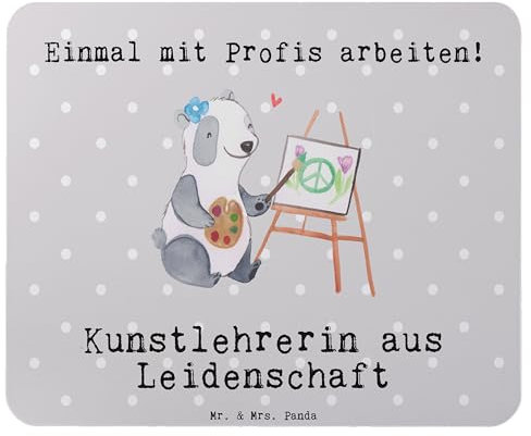 Mr. & Mrs. Panda Mousepad Kunstlehrerin Leidenschaft - Geschenk, pc, Laptop mauspad, Mausunterlage, Kunstschule, Spruch, Lustig, Witzig, Kunstunterricht