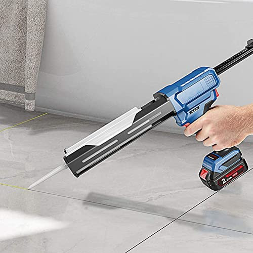 XDLYWUZIQ Elektrische Kartuschenpistole, 12 V Elektrische Kartuschen- Und Klebepistole, 8000 N Kraft, Zum Abdichten, Füllen, Versiegeln, Zuhause Und Im Büro,TwoBatteries