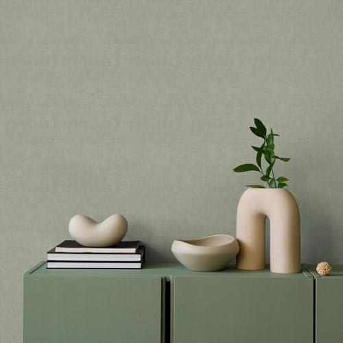 Superfresco Easy Zar Sage Green Textured Plain Wallpaper | Paste The Wall | Sage Green Texture | Eco-Friendly