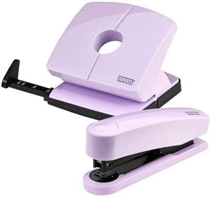 Novus ColorID Schreibtisch-Set in pretty lilac, Hefter B2 Heftleistung 25 Blatt & Locher B220 Lochleistung 20 Blatt