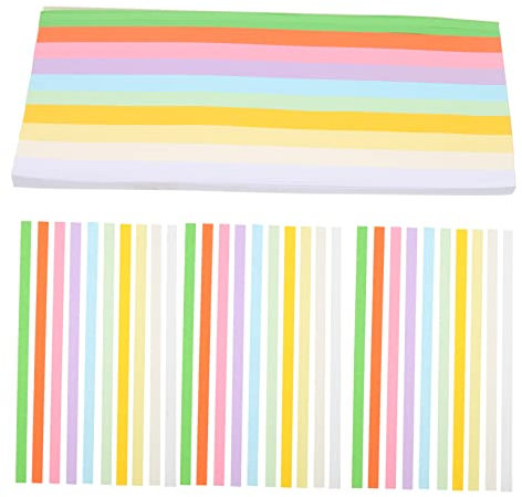 NUOBESTY 1030blätter Papierkettenstreifen aus Faltpapier Dekorative Sternenstreifen für Junge Mädchen und Schüler Origamipapier zum Basteln und Selbermachen für Partys