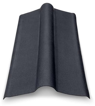 Onduline-Firsthaube 4er Pack für Bitumenwellplatten Dachmaterial Abdeckung wetterfest–Firstelement für Dachabschlüsse bei Nebengebäuden-100x90x18cm (schwarz)