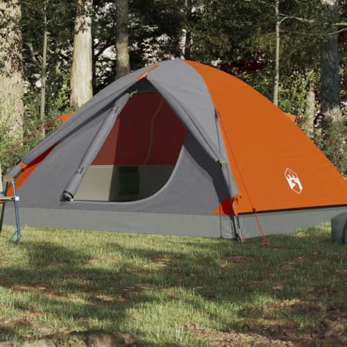 Annlera Campingzelt Grau und Orange Zelt Campingzelt 3 Personen Wasserdicht Kuppelzelte inkl. Vordach & Boden Schutzzelt für Wandern Camping Outdoor 240x217x120 cm