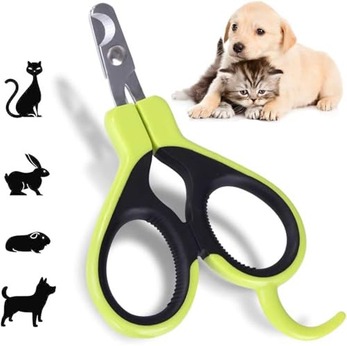 RSYHVG Pet Nail Clippers - Cat Claw Clippers for Rabbit Puppy Kitten Kitty Guinea Pig Small Dog - Sharp, Safe,Anti-Scratch (green)