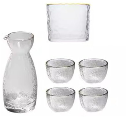 QPKZ Japanische Gläser Sake Set mit wärmerem, Vintage Sake Tasse Glas Japaner Sake Set, traditionelle Retro-Handwerks-Sake-Tasse für Kälte/warm/heiße Sake/Shochu/Tee-Dinn B