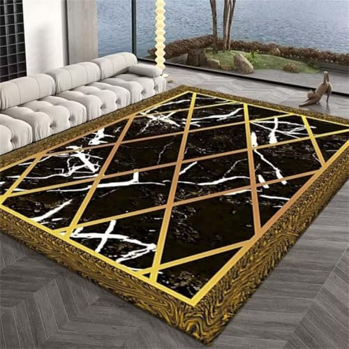 ROSURUG Gemütliche Deko Katzendecke Für Katzen Deko Hochzeit Tischdeko Wohnzimmer und Büroaccessoires aus Kunststein mit Rautenmuster, leicht zu reinigen Orientteppiche(schwarz 160X230cm)