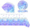 POPOYU Set di 37 Piatti di Carta Frozen Blu,Stoviglie per Feste in Carta di Frozen,20 x Tovaglioli,16 x Piatti di Carta,137x274cm Tovaglia Natalizia per Decorazioni Elsa Compleanno Bambina(16 ospiti)