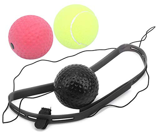 Box-Reflexball, Boxball-Stirnband mit Verstellbarer Schnurlänge, Box-Reaktionsball, PU-Gummiball, Silikon-Ableitungs-Stirnband für Anfänger oder Profis