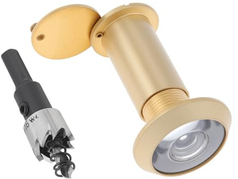 Türspion mit Bohrer, 1,6 cm, für 3,8 - 5,1 cm große Türen, Satin-Gold