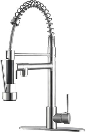 WAWJN Spülbeckenarmatur Stainless Steel Küchenarmatur mit Zug-Sprühkopf & Doppeldüse Federelastisch für Wohnmobil Bauernhof & Camping: Spritz- & Strahlöse für Küchenspüle(Gebürstet)