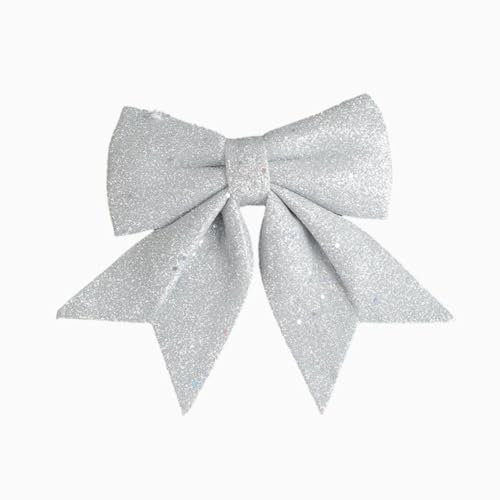 Aublinto Weihnachtsschleifen Weihnachten Schleifen Deko Weihnachtsbaum Schleifen Glitzer Weihnachtsbaumschmuck Hochzeitsfeier Geschenk-Dekor