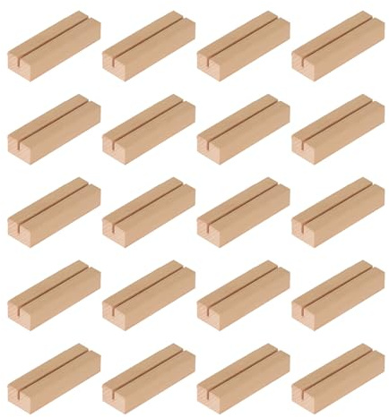 Werownsgso 20 Stück Holz Platzkartenhalter, Menü Kartenhalter, Tischkartenhalter Holz, Postkartenhalter, Fotohalter für Hochzeiten, Bankette und Partys, Geburtstage (10 x 3 x 2 cm)