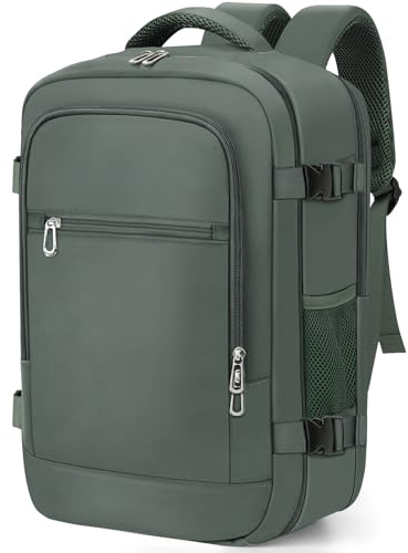 BAHIWOM for Ryanair Cabin Bags 40x20x25 Underseat Travel Backpack Carry-Ons Hand Luggage Cabin Bag Size 20L, Daypack School Office Bag with Trolley Sleeve, Anti Theft Pocket - Green
