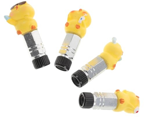 Happyyami 4piezas Tapas De Válvula De Bicicleta Diseño De Pollito Decorativas para Vástago De Válvula Paquete Familiar