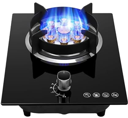 THEGA Stufa A Gas - Fornello da Campeggio, Desktop E Cucine da Campeggio con Incasso, Stufe A Gas in Vetro Temperato 9 Bruciatore A cavità, per La Cucina E L’RV, 5,2 Kw(NG)