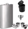DEANKEJI 4 Pièces 30 ml de Verres à vin Flasque, 12 oz en Acier Inoxydable Flask, Flasque a Alcool avec Entonnoir et Verre à vin en Cuir pour la Randonnée, les Voyages et le Camping