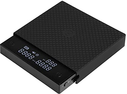 TIMEMORE Digitale Kaffeewaage Black Mirror Basic Pro, Durchflussmessung, Barista-Waage mit Timer, Pour Over Kaffee, Espresso Filterkaffee, 2kg/0.1g, Schwarz