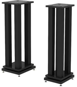 Zfmnoyev Speaker Stands, Media Stand, TV Component Floating Stand, Floor Standing Bookshelf Speaker Stands Pair, for Home Theater(28x33x70 cm)
