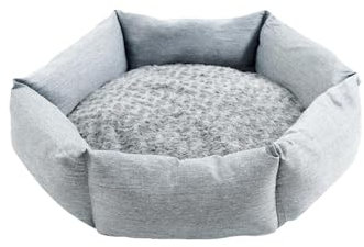 Hundesitz Auto Für Kleine Mittelgroße Und Große Hunde Beruhigendes Hundesofa Weiches Schlafendes Flauschiges Fell Plüsch-Hundecouch Sechseckiges Hundebett Rosensamt Verstellbarer Hundeautositz(L-83x83