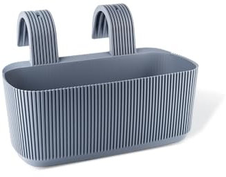 Konzept 11 Balkon Blumenkasten mit Halterung – 29 x 19 cm, Balkonkasten für Geländer, 3,2 L aus wetterfestem Kunststoff