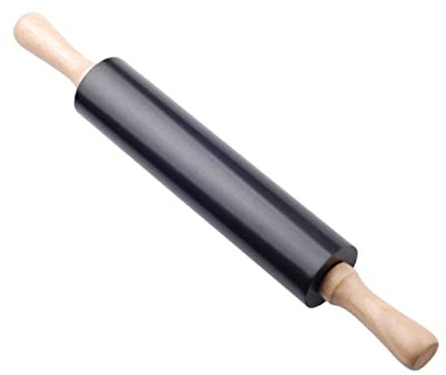 VICASKY Non-Stick Rolling Pin for Dough and Dumpling Wrappers 43x5.5cm, Baking Tool with Odorless Surface, Kitchen Roller for Noodles and Pastry Making, Black Cooking Supply for Home Baking