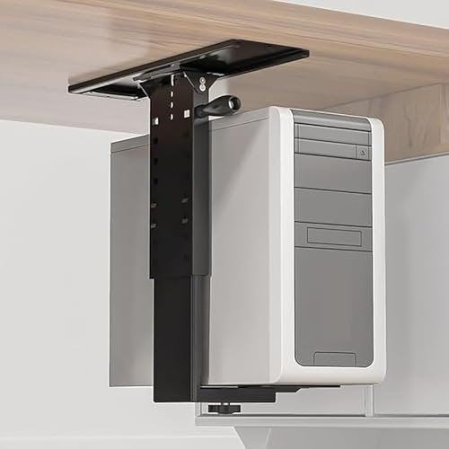 KHZKHC Soporte Torre Computadora, Soporte CPU para PC Debajo del Escritorio, Soporte Giratorio 360 ° para PC Debajo del Escritorio, Soporte CPU para Computadora, 37-52 Cm Altura