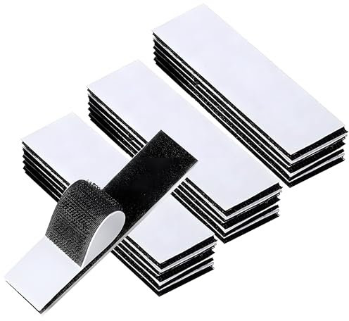 40 Pack 20 Pairs Hook and Loop Strips Heavy Duty 0.79x3.9 Inch - Self Adhesive Reusable Double Sided Sticky Tape for Walls, Doors, Tables - Strong & Sticky Strips Tape