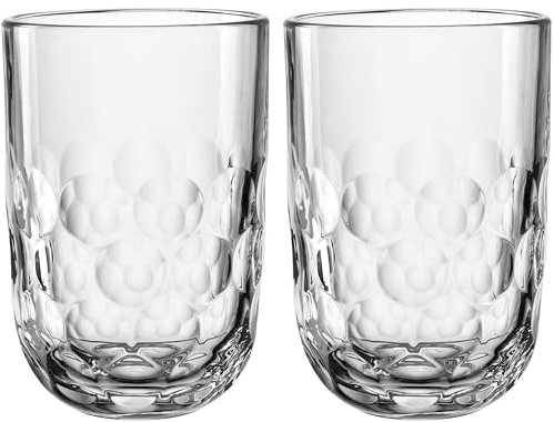 LEONARDO HOME GOCCE Latte Macchiato Vetro • 2 pezzi • 390 ml • Bicchiere Match • Lavabile in lavastoviglie • Struttura a goccia • Caffè freddo • Trasparente • Design trasparente • Tazza da caffè